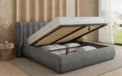 Designer Polsterbett Valentina Samt mit Stauraum