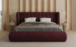 Designer Polsterbett Valentina Samt mit Stauraum