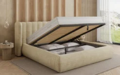 Designer Polsterbett Valentina Samt mit Stauraum