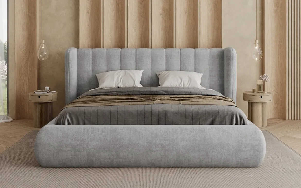 Designer Polsterbett Valentina Samt mit Stauraum