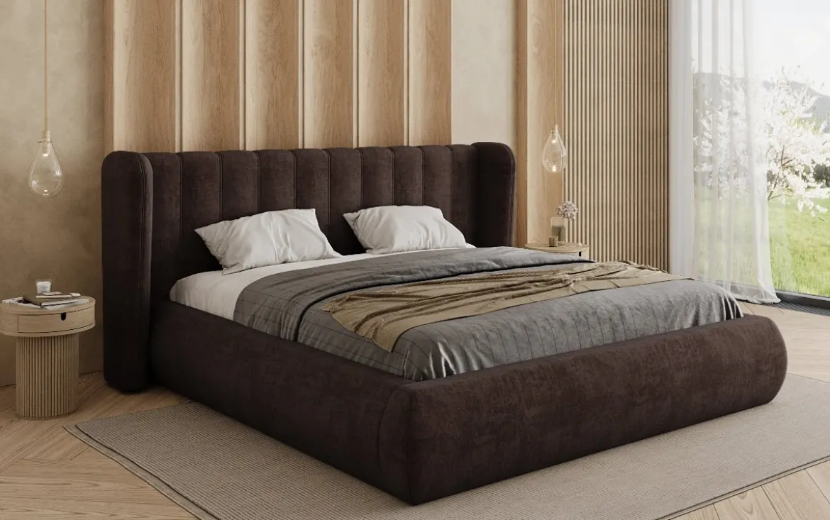 Designer Polsterbett Valentina Samt mit Stauraum