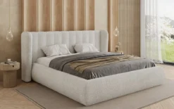 Designer Polsterbett Valentina Bouclé mit Stauraum