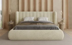 Designer Polsterbett Valentina Bouclé mit Stauraum