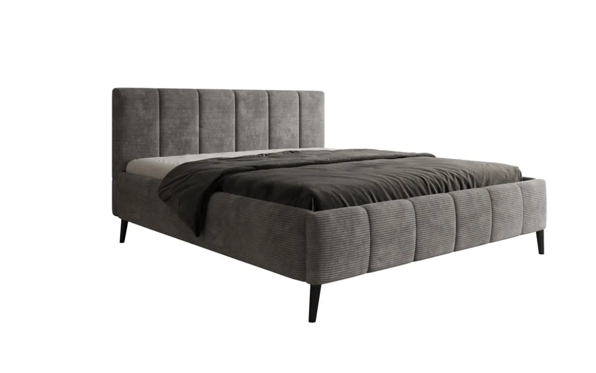 Designer Polsterbett Valerio in Cord mit höhenverstellbarem Lattenrost