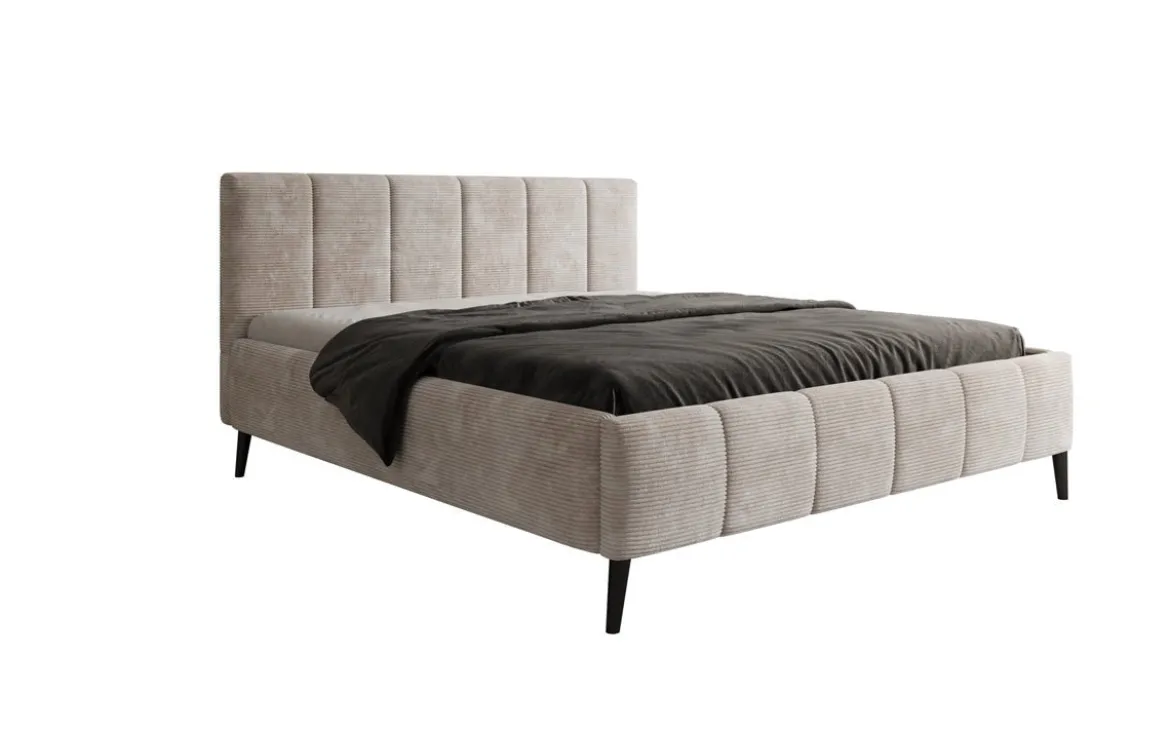 Designer Polsterbett Valerio in Cord mit höhenverstellbarem Lattenrost