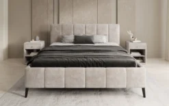 Designer Polsterbett Valerio in Cord mit höhenverstellbarem Lattenrost
