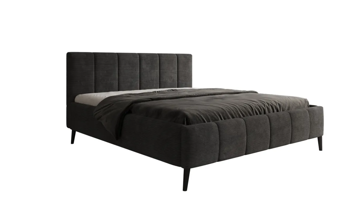 Designer Polsterbett Valerio in Cord mit höhenverstellbarem Lattenrost