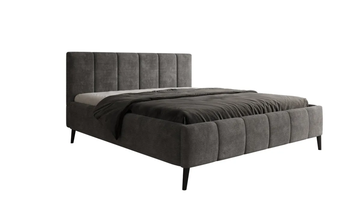 Designer Polsterbett Valerio in Cord mit höhenverstellbarem Lattenrost