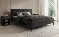 Designer Polsterbett Valerio in Cord mit höhenverstellbarem Lattenrost