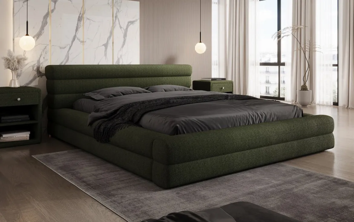 Designer Polsterbett Velana Bouclé mit Stauraum