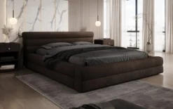 Designer Polsterbett Velana Bouclé mit Stauraum