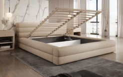 Designer Polsterbett Velana Bouclé mit Stauraum