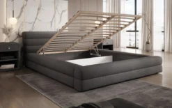 Designer Polsterbett Velana Bouclé mit Stauraum