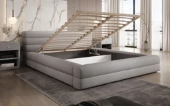 Designer Polsterbett Velana Bouclé mit Stauraum