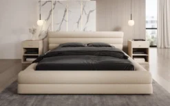 Designer Polsterbett Velana Bouclé mit Stauraum