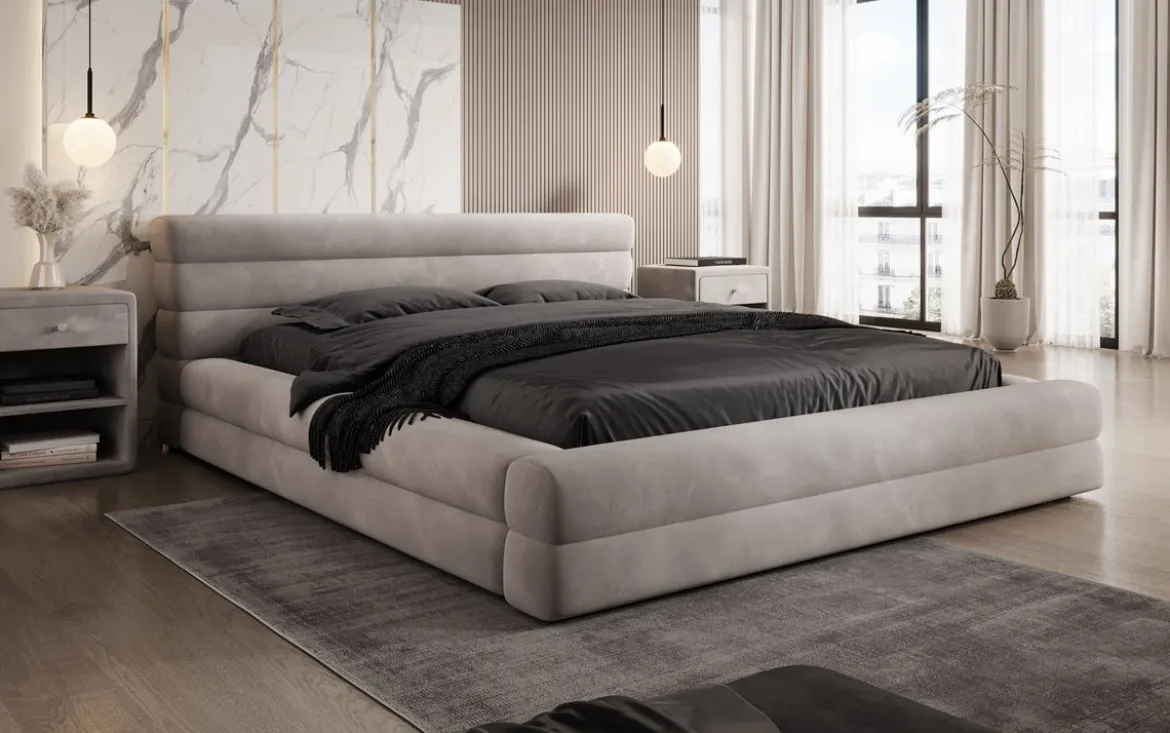 Designer Polsterbett Velana Samt mit Stauraum