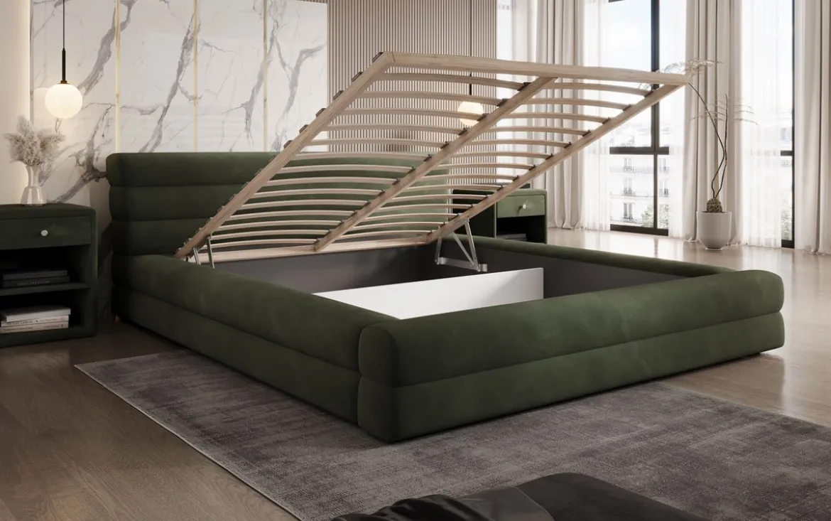 Designer Polsterbett Velana Samt mit Stauraum