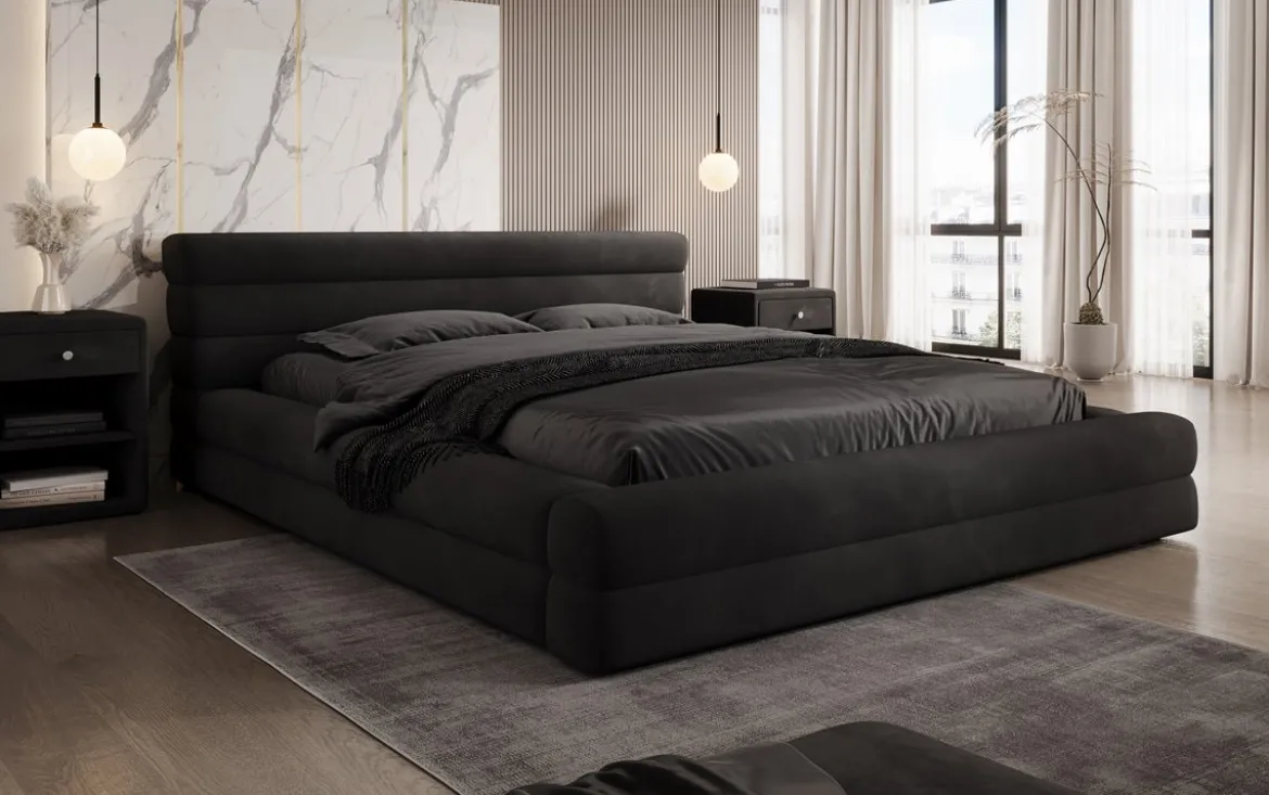 Designer Polsterbett Velana Samt mit Stauraum