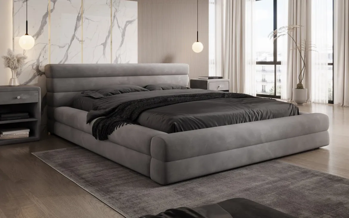 Designer Polsterbett Velana Samt mit Stauraum