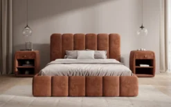 Designer Polsterbett Velaro in Cord mit Stauraum