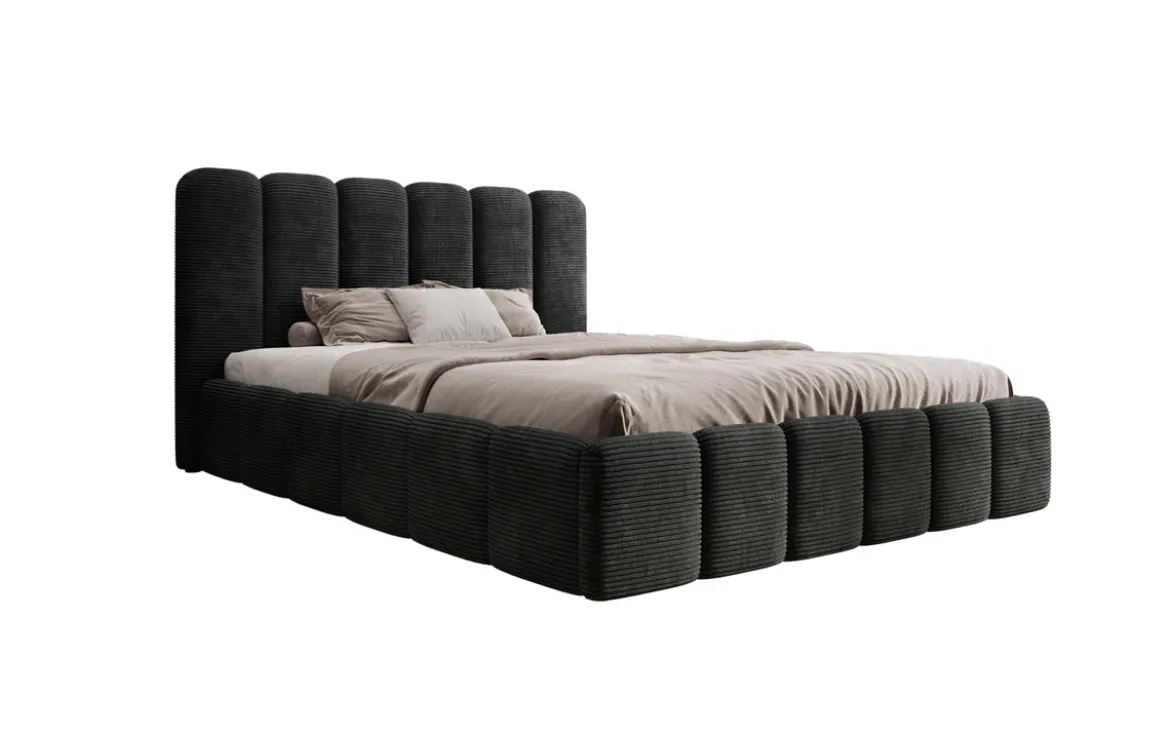 Designer Polsterbett Velaro in Cord mit Stauraum