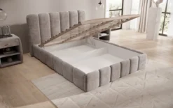 Designer Polsterbett Velaro in Cord mit Stauraum