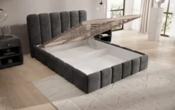 Designer Polsterbett Velaro in Cord mit Stauraum