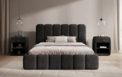 Designer Polsterbett Velaro in Cord mit Stauraum