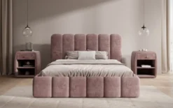 Designer Polsterbett Velaro in Cord mit Stauraum