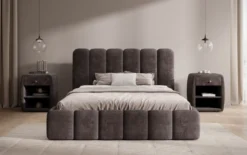 Designer Polsterbett Velaro in Cord mit Stauraum