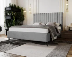 Designer Polsterbett Veleria in Samt ohne Stauraum