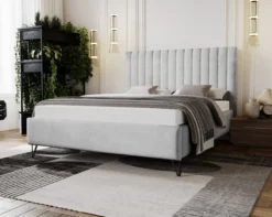 Designer Polsterbett Veleria in Samt ohne Stauraum