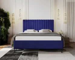 Designer Polsterbett Veleria in Samt ohne Stauraum