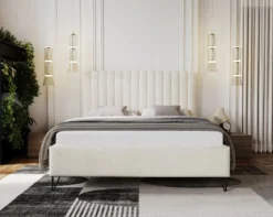 Designer Polsterbett Veleria in Samt ohne Stauraum