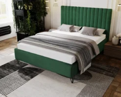Designer Polsterbett Veleria in Samt ohne Stauraum