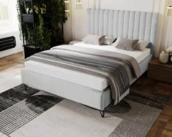 Designer Polsterbett Veleria in Samt ohne Stauraum