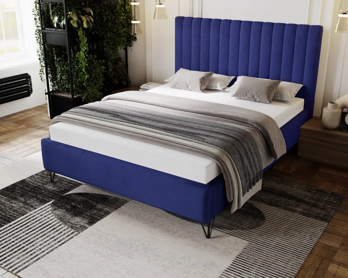 Designer Polsterbett Veleria in Samt ohne Stauraum