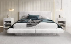 Designer Polsterbett Yumi in Samt
