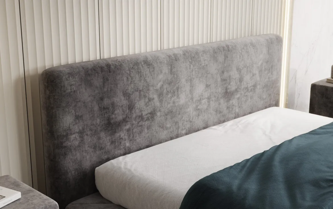 Designer Polsterbett Yumi in Samt