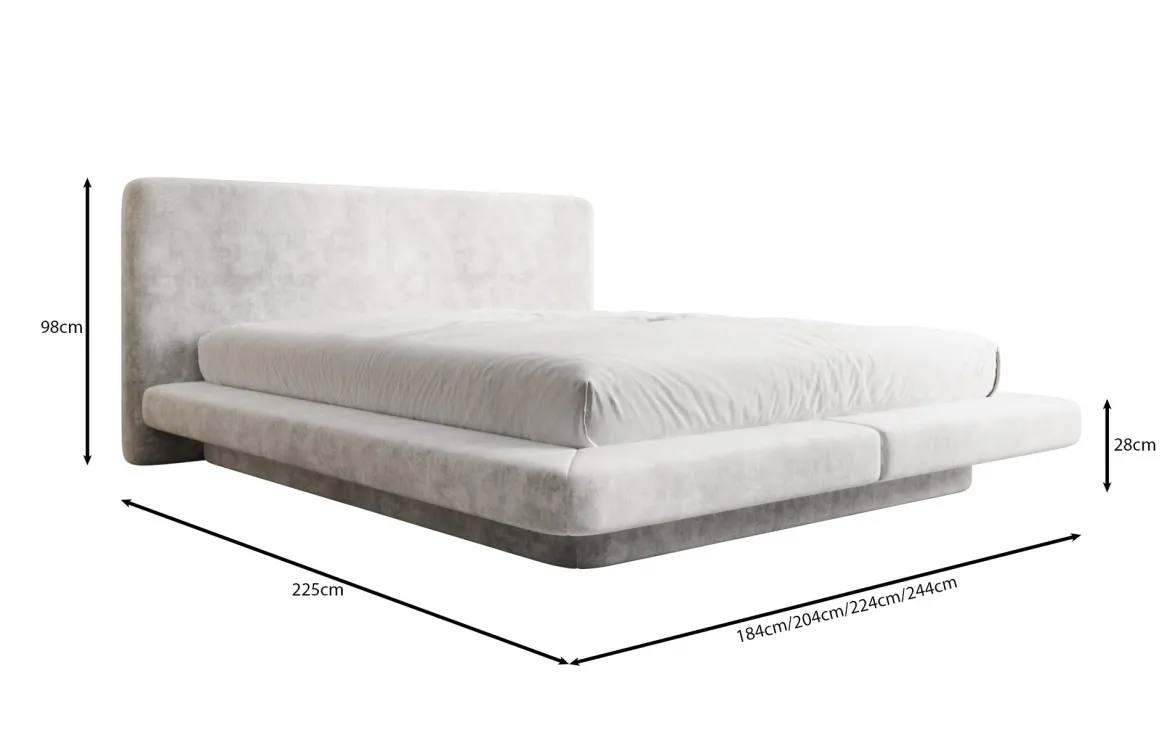 Designer Polsterbett Yumi in Samt