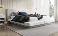 Designer Polsterbett Yumi in Samt