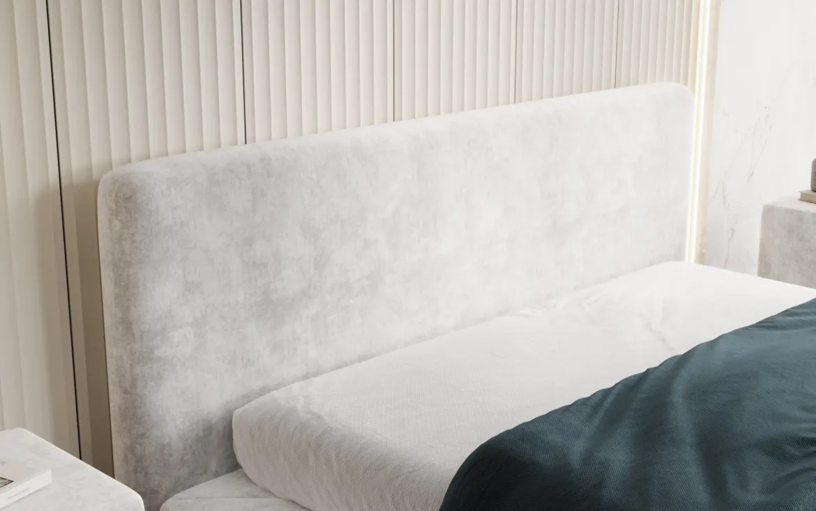 Designer Polsterbett Yumi in Samt