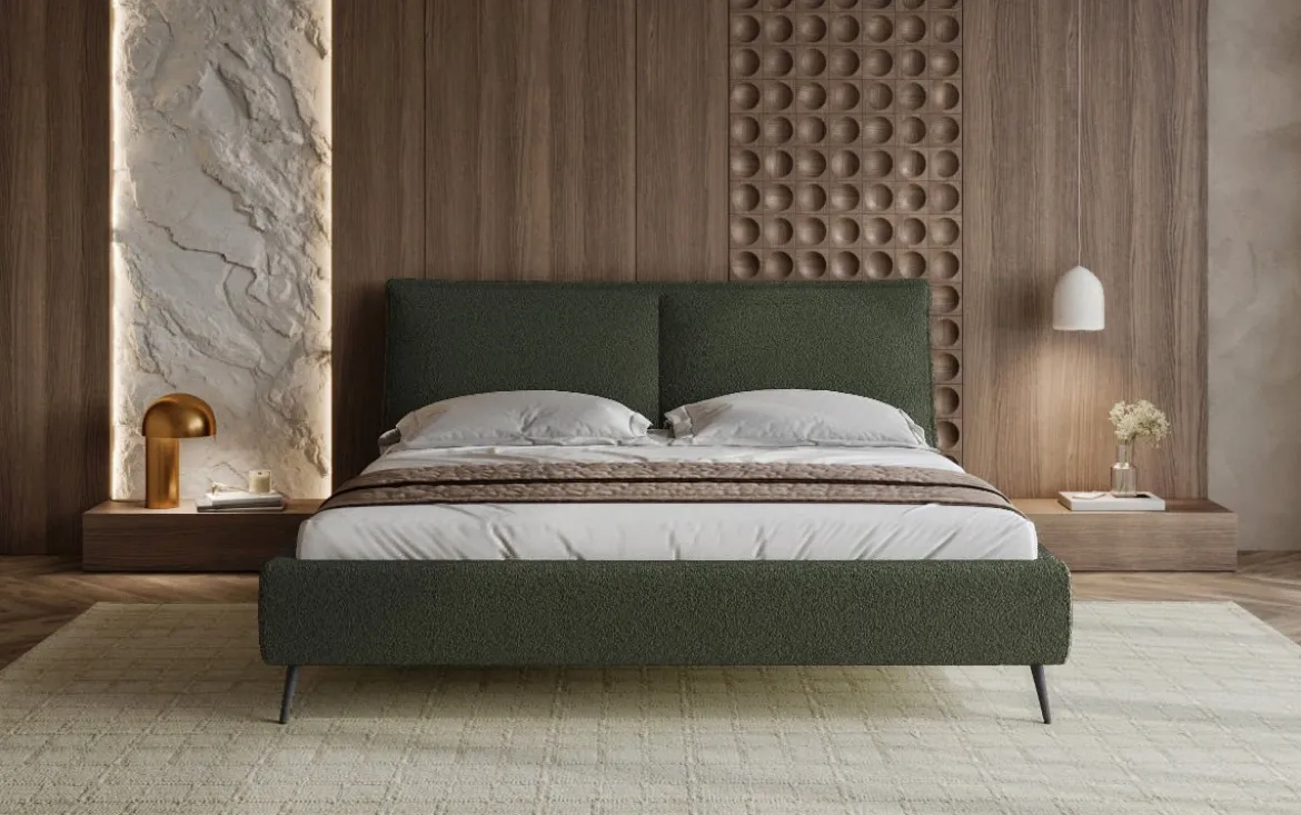 Designer Polsterbett Zoe Bouclé mit Stauraum