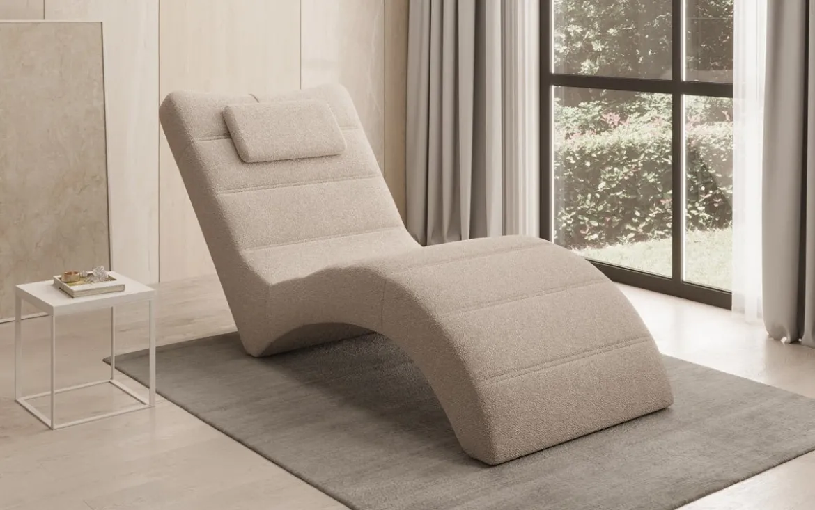 Designer Relax-Liege Leon in Bouclé