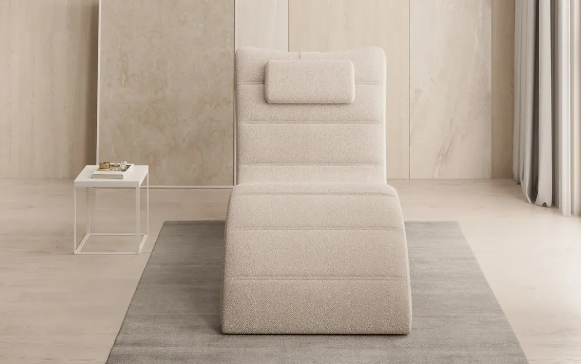 Designer Relax-Liege Leon in Bouclé