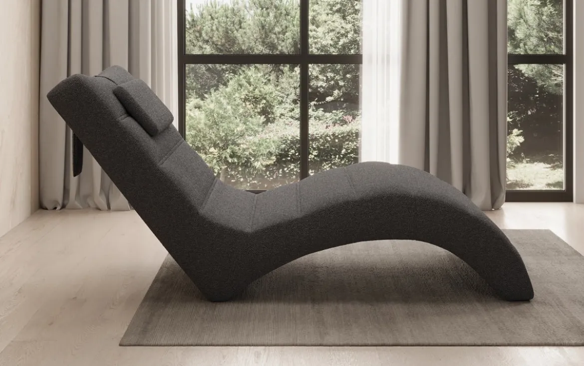Designer Relax-Liege Leon in Bouclé