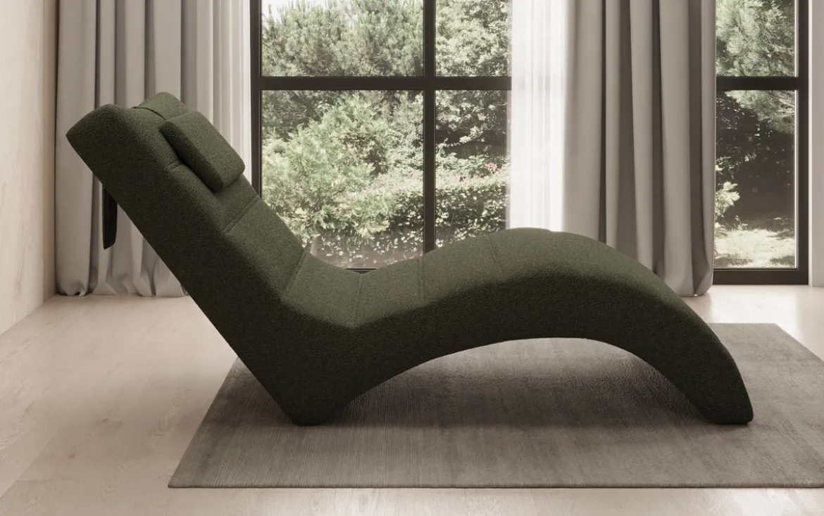 Designer Relax-Liege Leon in Bouclé