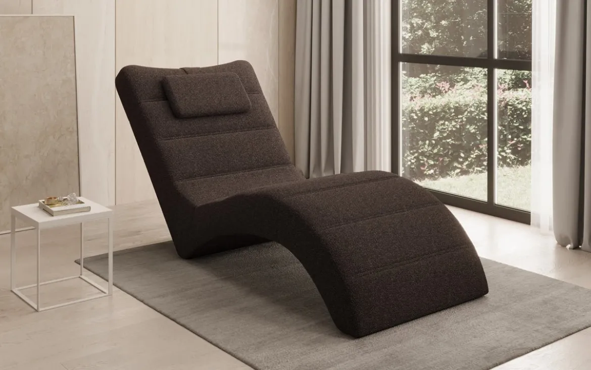 Designer Relax-Liege Leon in Bouclé