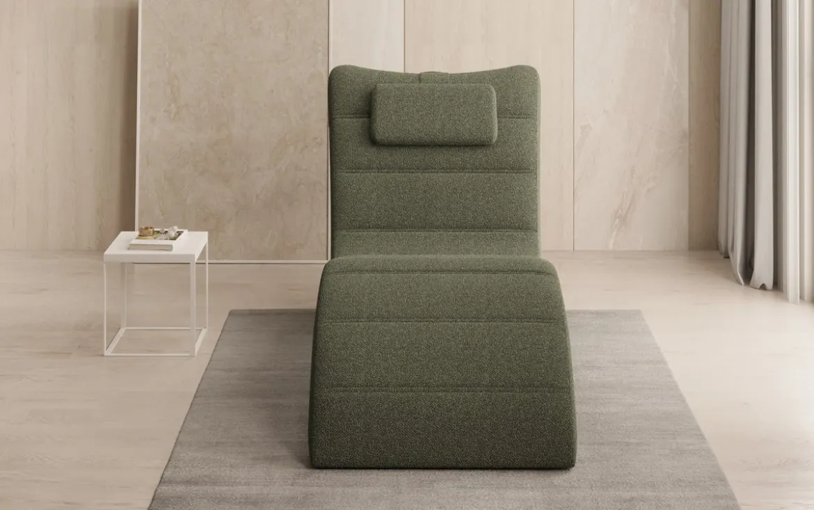 Designer Relax-Liege Leon in Bouclé
