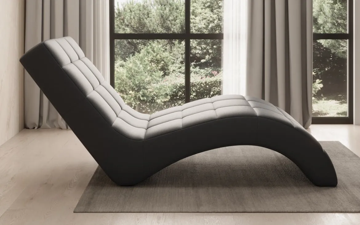 Designer Relax-Liege Nela in Echtleder